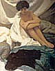 PIERA CON GATTINO, dipinto di Luciano Regoli